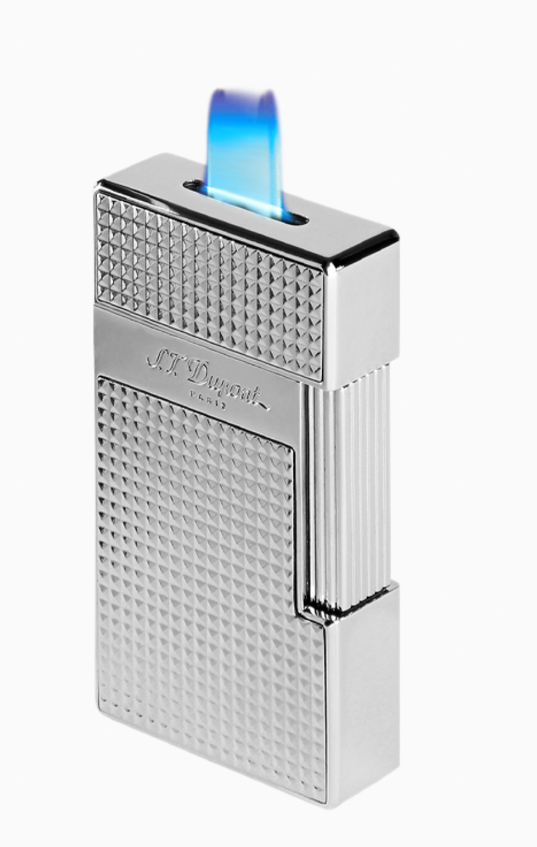 S.T. Dupont Biggy Silver Diamond Head Lighter, 025010 & 025210 New