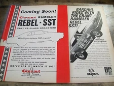 1967 67 AMC Rambler Rebel SST race car -Grant Industries mag ad- "Coming Soon!"