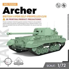 SSMODEL 558 1/72 25mm Military Model Kit British 17pdr Self-Propelled Gun Archer