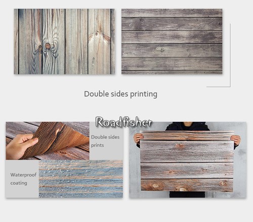 Double Sides Wood-Pattern Photography Backdrop Background Paper For Food Baking - Picture 2 of 30