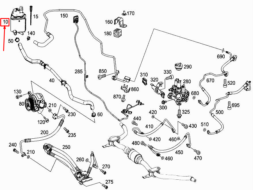 MERCEDES-BENZ GLE W166 Oil Reservoir A1663200114