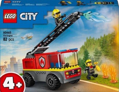 Constructor lego Stadt Feuer Lastwagen Mit Leiter 60463, 82 Pcs