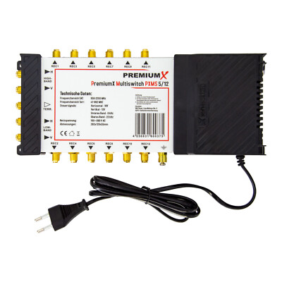 PremiumX 5/12 Multischalter SAT Multiswitch Satelliten Switch 12 Teilnehmer HDTV