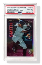 2020 Canaan Smith #TOP44  Bowman Platinum Pink Foil Prospect /199 Yankees PSA 10