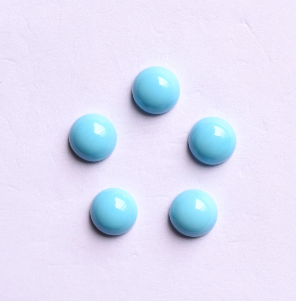 Piedra preciosa suelta calibrada redonda turquesa azul natural tamaños de 3 mm a 12 mm Foto 3 de 4