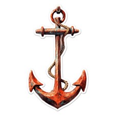 Ship's Anchor Boat, Vinyl Decal Sticker, Indoor Outdoor, 3 Sizes, 11608