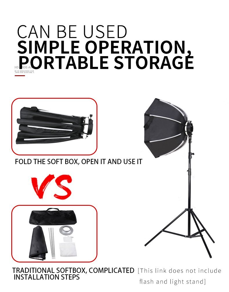 Neewer 94cm Softbox Ombrello Bianco Pieghevole In Studio Per Flash AD180 AD360 - Foto 10