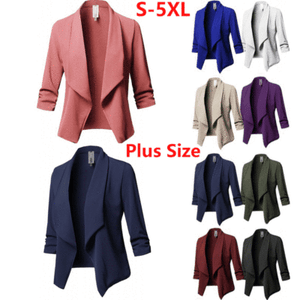 Women-Slim-OL-Suit-Casual-Blazer-Jacket-Coat-Outwear-Ladies-Long-Sleeve-Cardigan