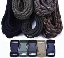 Paracord Starter Combo 25 Foot Bundle Kit - Ammo Camo Combo With Buckles