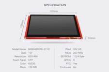 Nextion Intelligent NX8048P070-011C 7" Capacitive Touch Screen Panel HMI Display