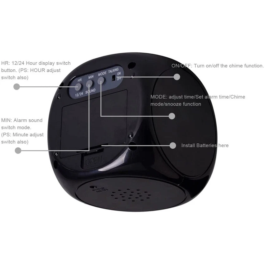 Bedroom Ceiling Alarm Clock LED Digital Projector Projection Thermometer - Image 3 of 4