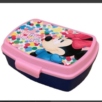 Boîte À Goûter Minnie Disney Neuve Rose Et Bleue Idée Cadeau Fille École - Photo 1/2