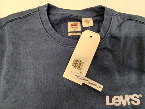 LEVIS RELAXED GRAPHIC CREWNECK SWEATSHIRT 391340021 NAVY BLUE MENS SIZE M,L - Picture 15 of 16