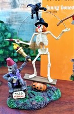 Dept 56 Halloween Snow Village Funny Bones Figurine 4030780 Cat Skeleton Monkey