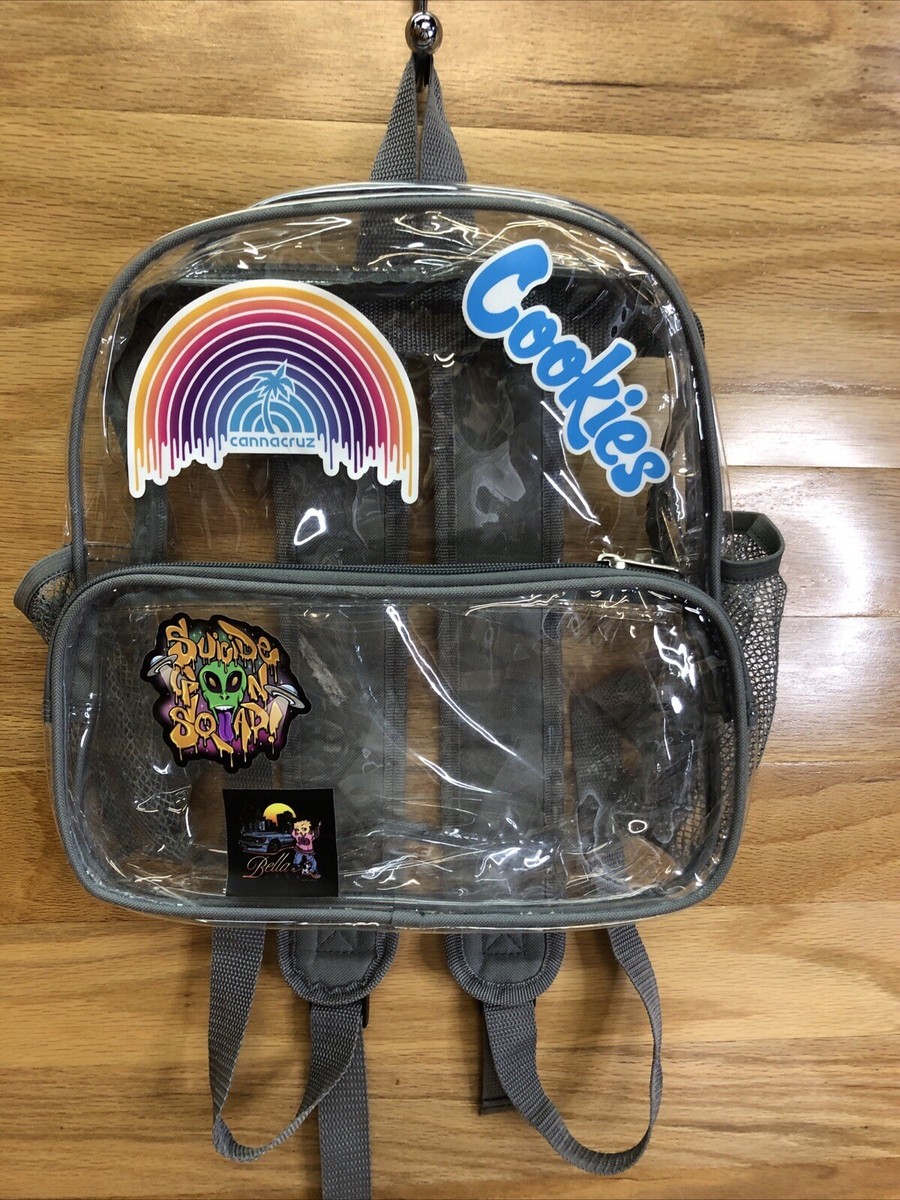 ebay clear mini backpack Clear Backpack Small And Transparent W/ Stickers