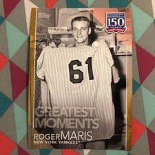 #4 Roger Maris Yankees 5x7 07/10 made Gold 2019 Topps 150 Years Greatest Moments