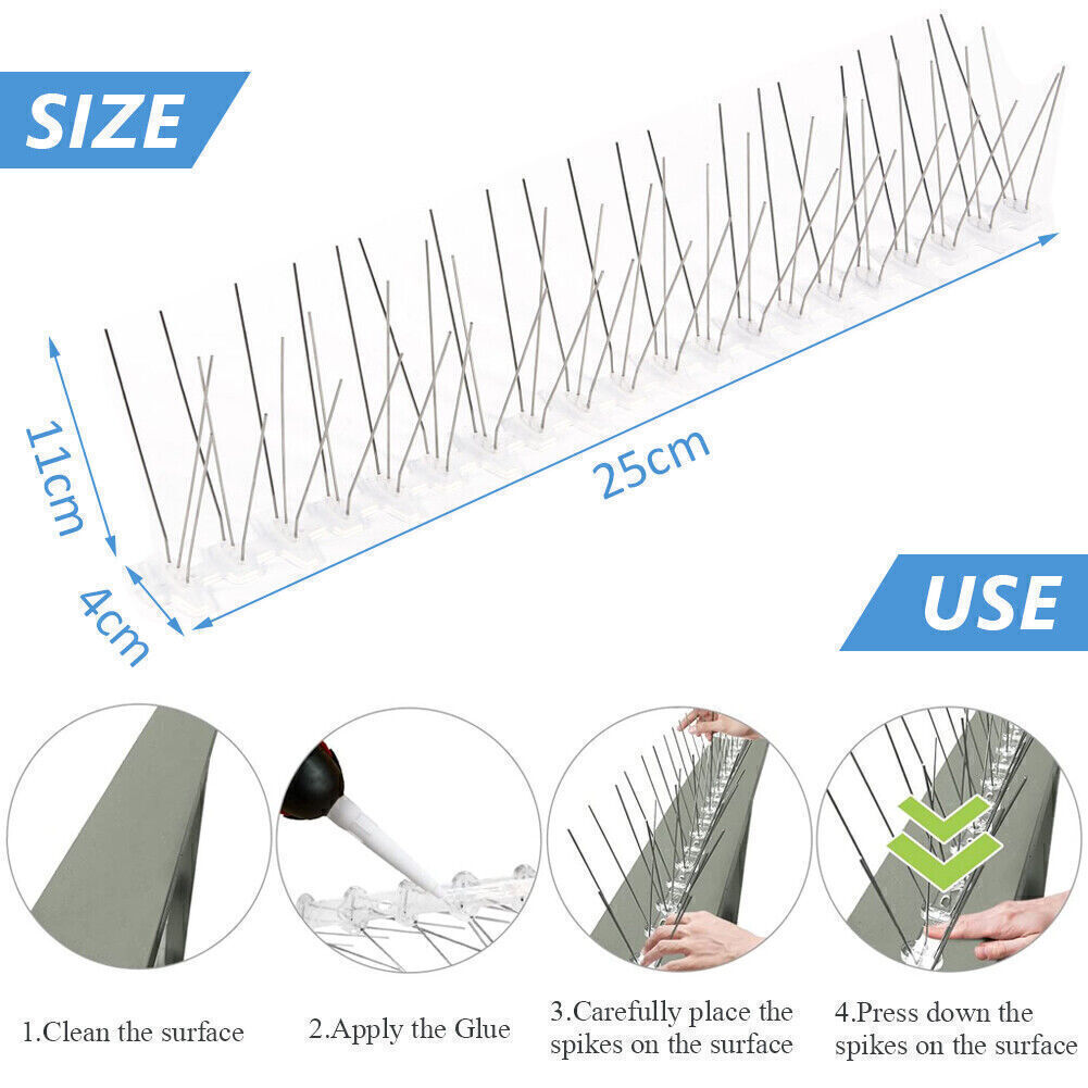 Window Spikes Steel Bird Spikes Fences Wall Window Ledge For Pigeon Deterrent Cat ...