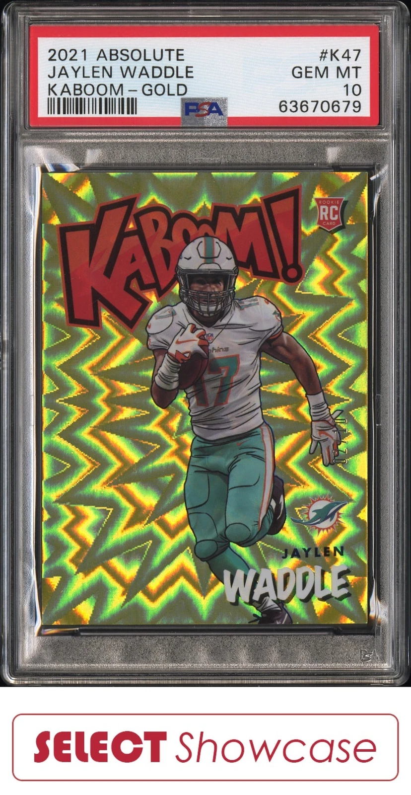 Jaylen Waddle Panini Absolute Kaboom! #K47 Gold