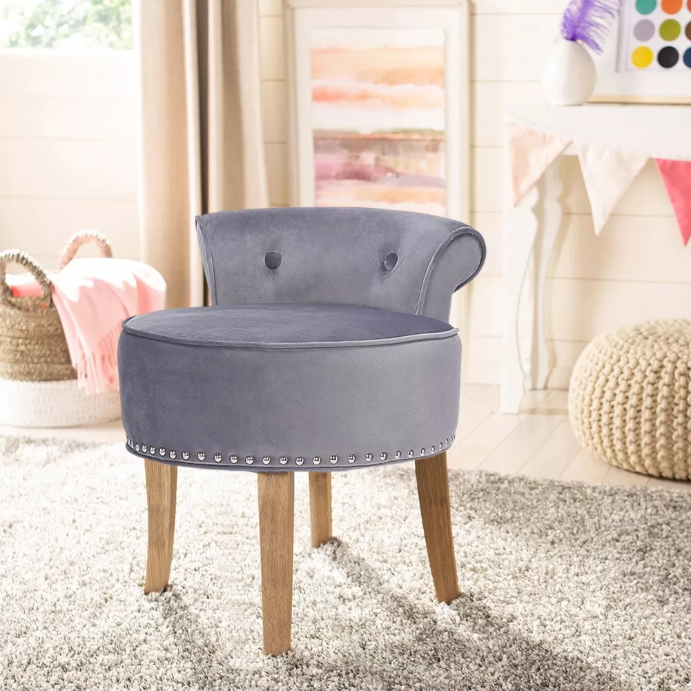 Vanity stool with sale backrest