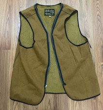 Sears Leather Shop Vest Mens 42 Suede Sherpa Lined Western Brown