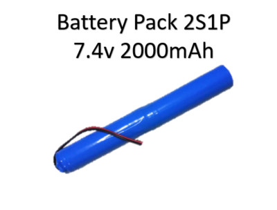 7.4v 2000 mAh  Li-ion  battery pack 2S1P