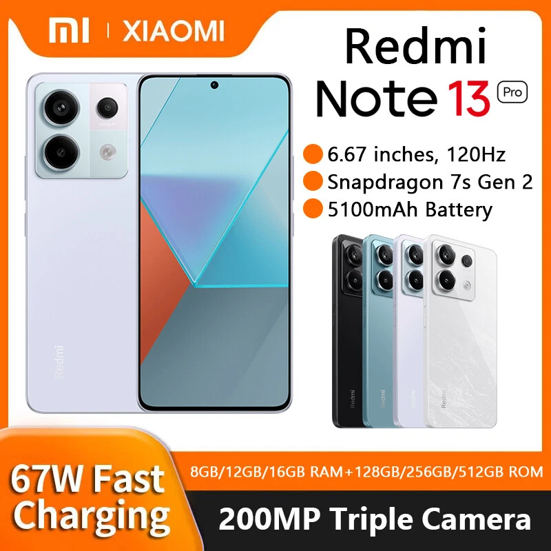 Xiaomi Redmi Note 13 Pro 5G Snapdragon 7s Gen 2 120Hz 200MP 5100mAh  16GB+512GB