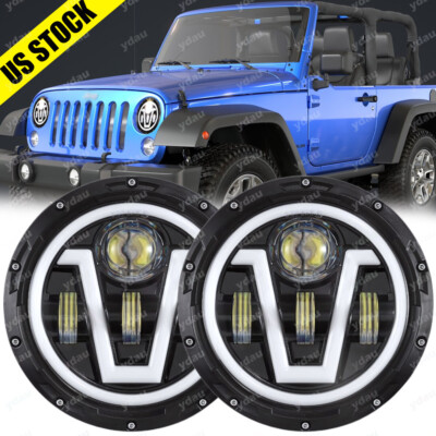 2x7'' LED Headlights HiLo DRL Turn Signal Beam For Jeep Wrangler JK 2007-2018 NEW