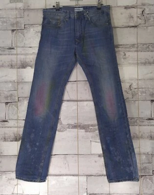 Jean Homme Kaporal Rainbow Bleu Motifs Peinture 40 (W30L32) - Photo 1/4