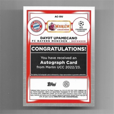 2022-23 Topps Merlin UEFA Autograph Auto Card : Dayot