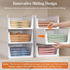 Lifewit Stackable Closet Organizers and Storage Basket for Clothes, Plastic