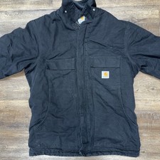 Carhartt C003 BLK Loose Fit Firm Duck Insulated Jacket Coat SZ LT Large Tall