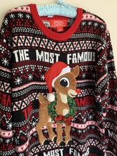 L Rudolph The Red Nose Reindeer Christmas Ugly Sweater Unisex Most Famous Santa