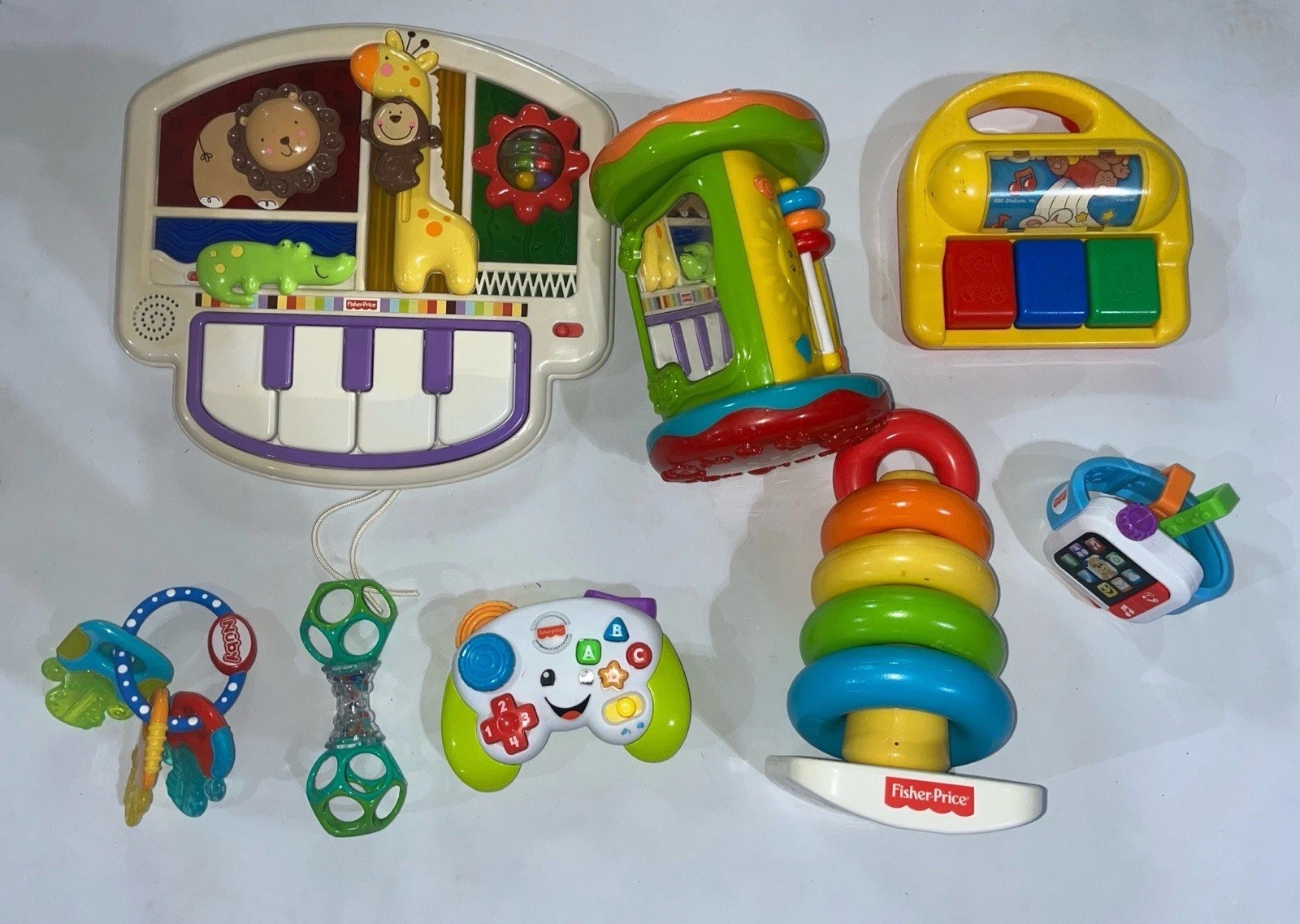 Fisher Price And Other Baby Toys LOT LuvU Zoo Spinning Musical Shelcore Piano &