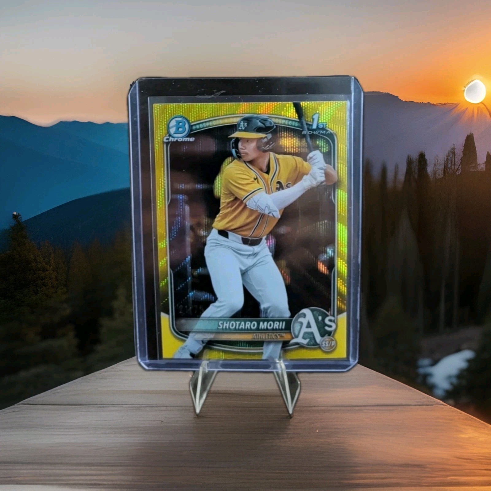 2025 Bowman Chrome - 1st Shotaro Morii #BCP-170 Yellow Wave /75