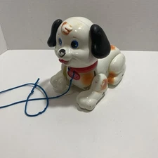 Fisher Price Lil Snoopy 1999 Pull Along Toy Puppy Dog Squeaker Bark Brown White