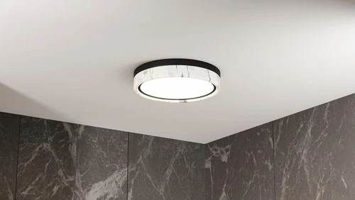 Quoizel QFL6778 Gasper 16"W LED Flush Mount Drum Ceiling Fixture - Black - Picture 2 of 7