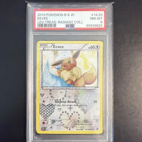Eevee RC14/RC25 Legendary Treasures: Radiant Collection Holo PSA 8