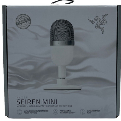 Razer Seiren Mini Microphone USB Streaming Broadcasting PC Mercury Weiß