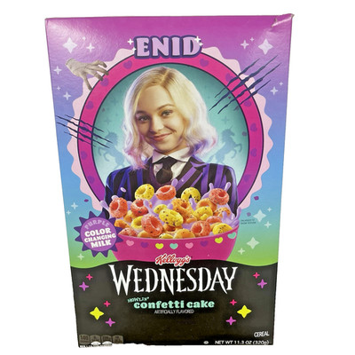 Kellogg's Wednesday Enid Halloween Cereal Howlin' Confetti Cake, 11.3oz 1 Box