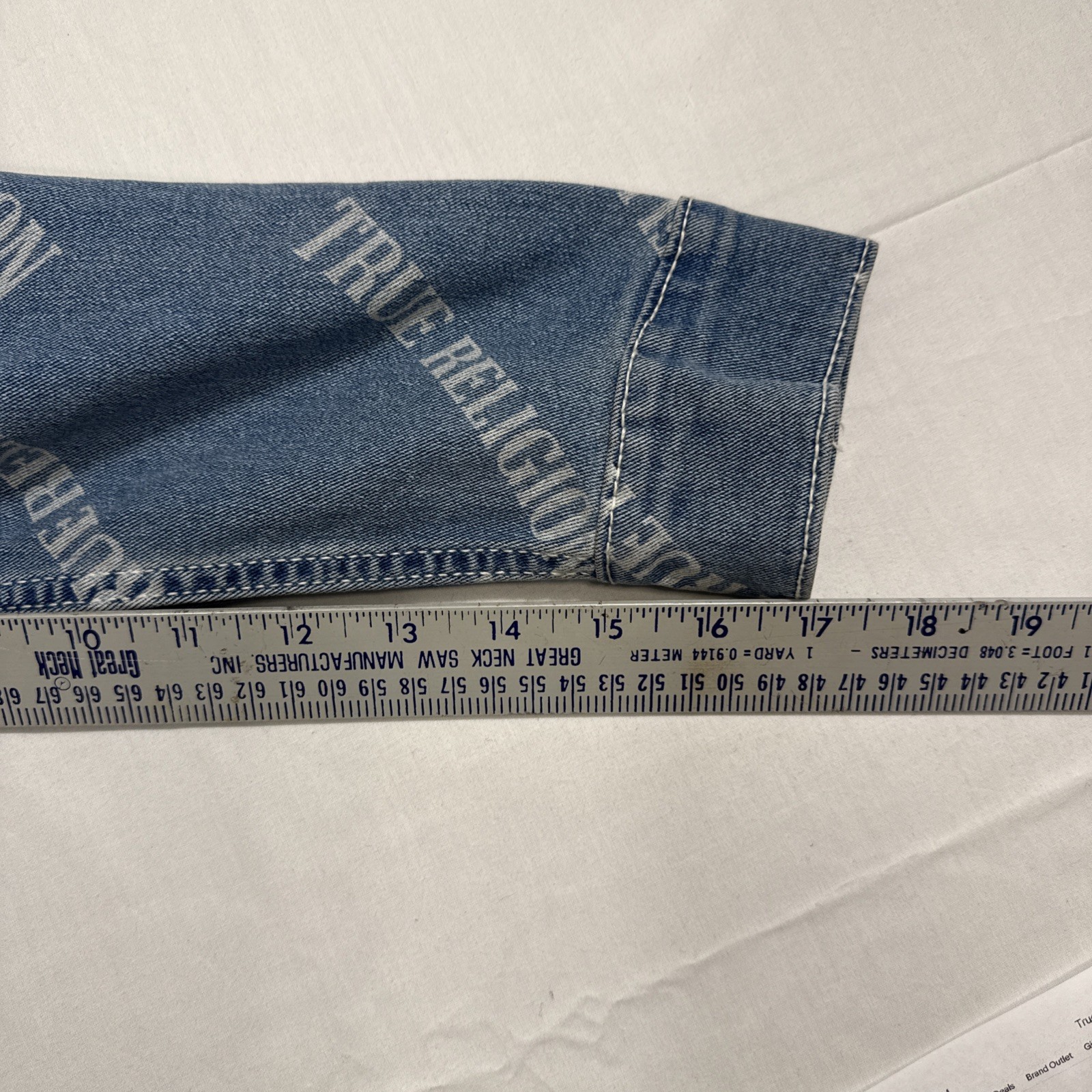 True Religion WOMEN SMALL Light Bliss  Relaxed Trucker Denim  NWT JEAN JACKET thumbnail 8