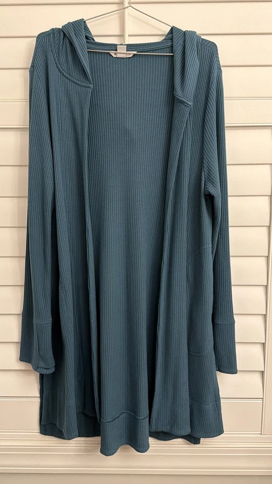 Athleta Harmony Pose Wrap Cardigan In Borealis Green size Large - Image 4 of 4