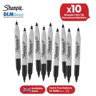 Sharpie Doppelspitze schwarz Permanentmarker 10er Pack feine und ultrafeine Tintenstifte