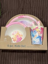 Disney 5 Pc Kids Dinnerware Set Plate Bowl Cup Spoon Fork
