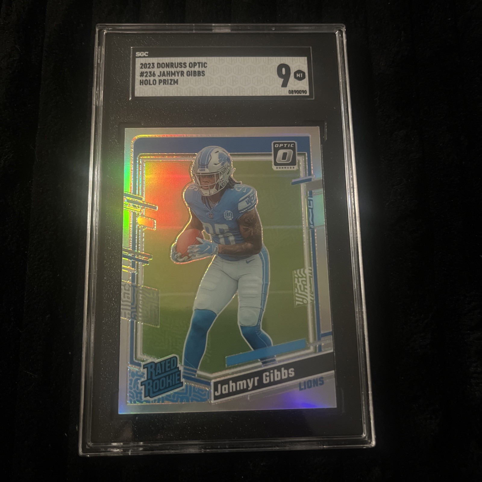2023 Panini Donruss Optic - Rated Rookie Jahmyr Gibbs #236 Holo Prizm (RC) SGC 9