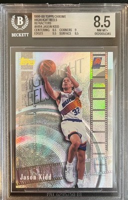 Topps Chrome 1999 Refractor Jason Kidd Highlight Reels Phoenix Suns BGS PSA 8.5