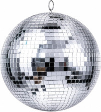 Mirror Disco Ball - 8-Inch Cool and Fun Silver Hanging Party Disco Ball  Big Par