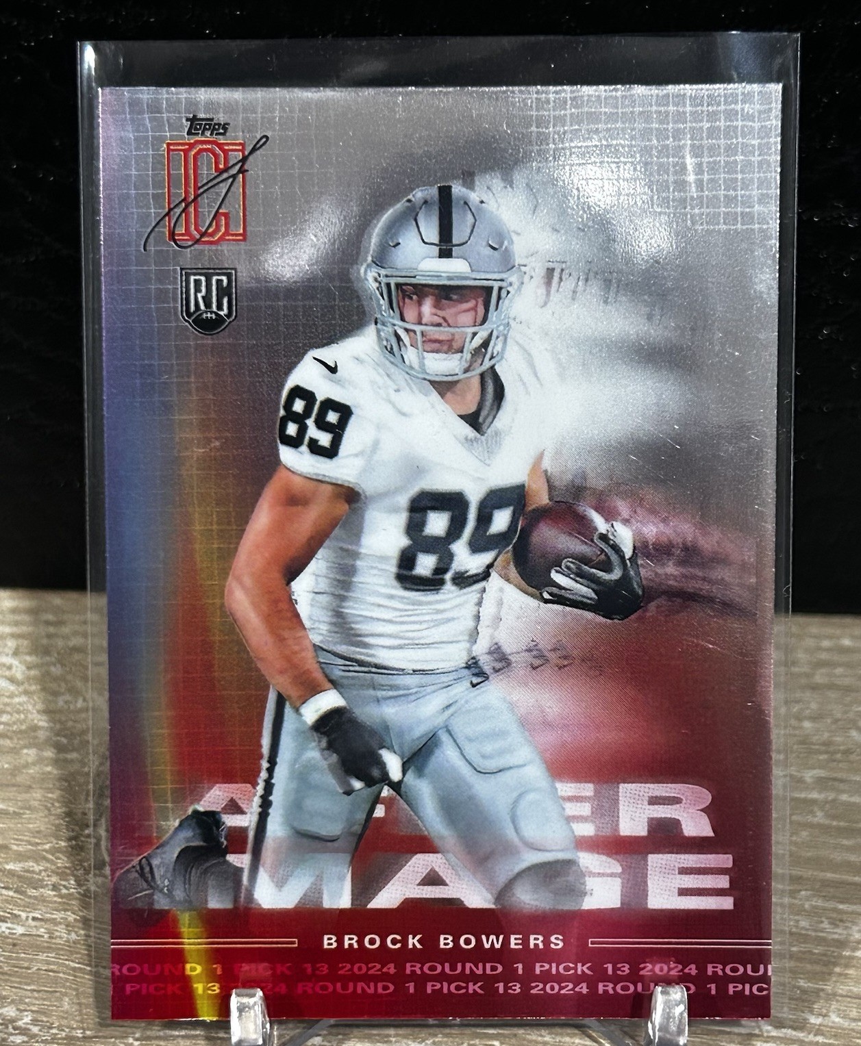 2024 Topps Signature Class Brock Bowers #AI-16 After Image RC Raiders