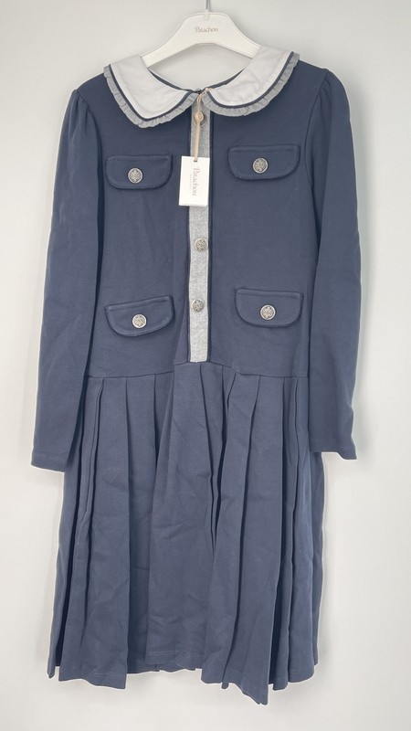 Patachou Girls Dress Navy Size 12Y Comfortable Jersey Warm/Fleecy Inside