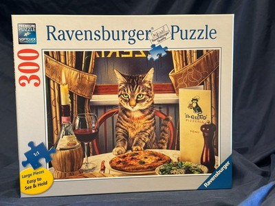 NEW Ravensburger Puzzle 300 Pieces Cat Dinner For One 27''x 20'' Sealed #169368