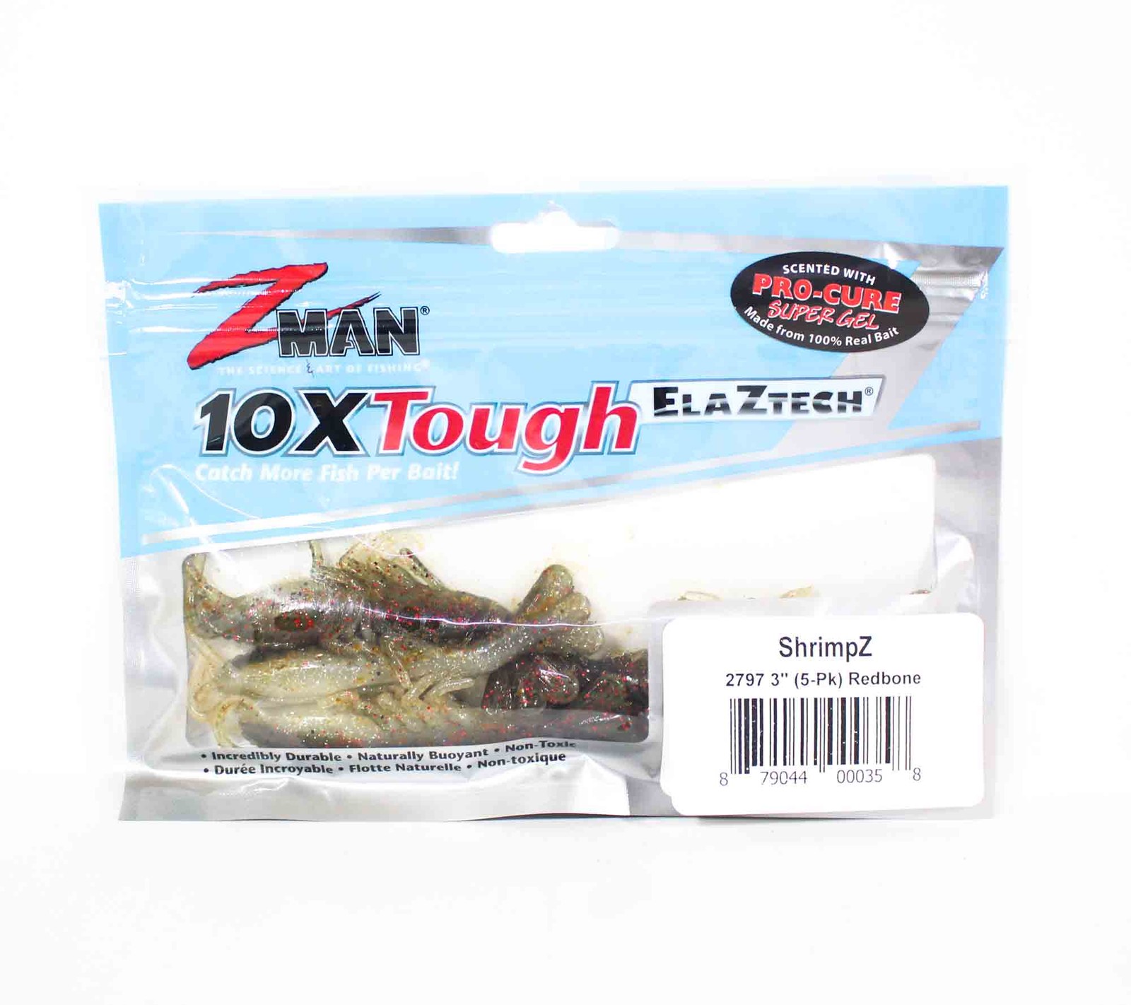 Zman Soft Lure Shrimpz 3 Inch 5/Pack Red Bone (0358)